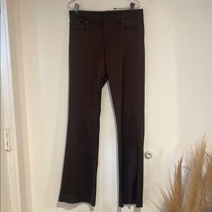 Cache Dark Brown Satin Trousers Sz 4